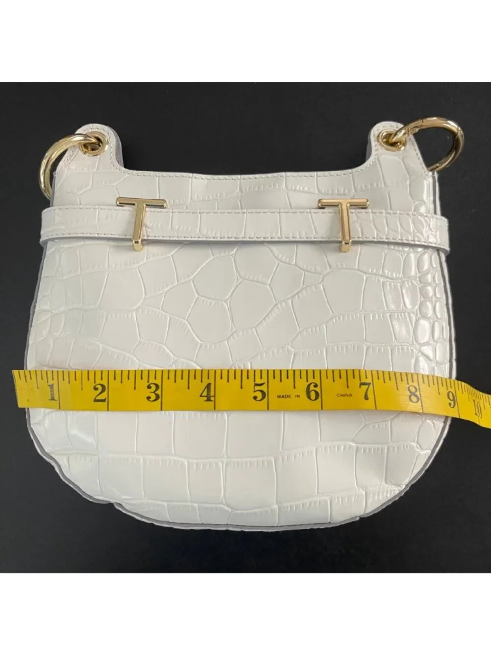 Ted Baker London Croc Embossed Leather Crossbody Purse Bag Quiet Luxury Elegant